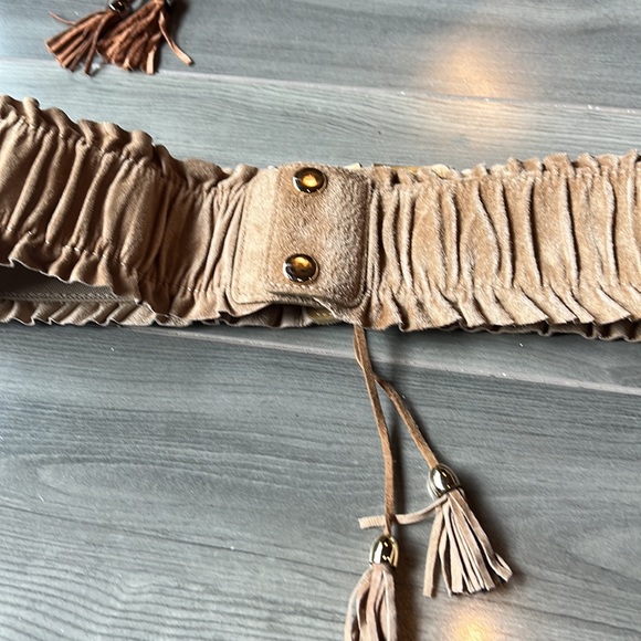 Suede style stretch wide belt, stretchable & front ropes adjustable for size S~M - Picture 10 of 12